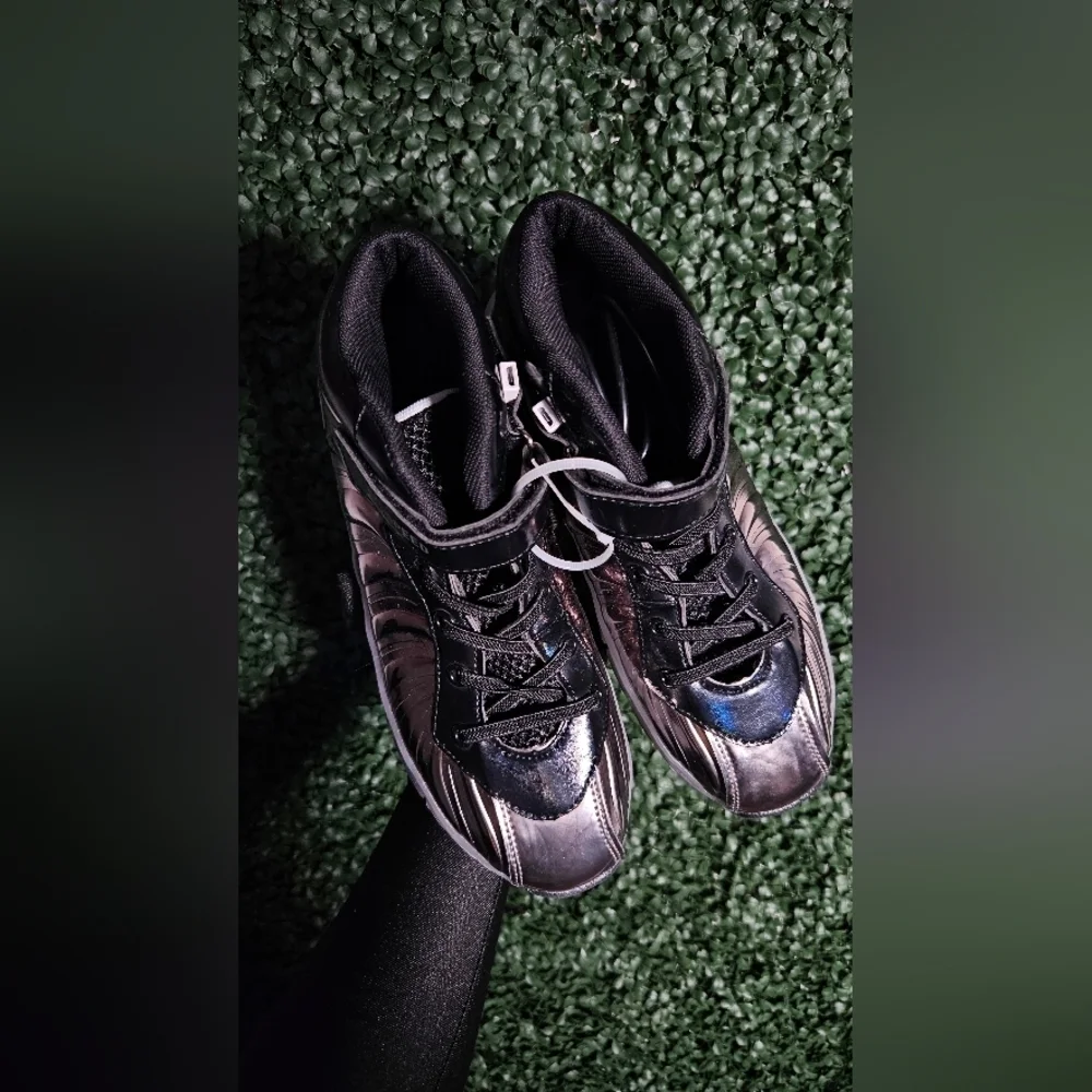 Black and Silver High-Top Roller Skate Sneakers